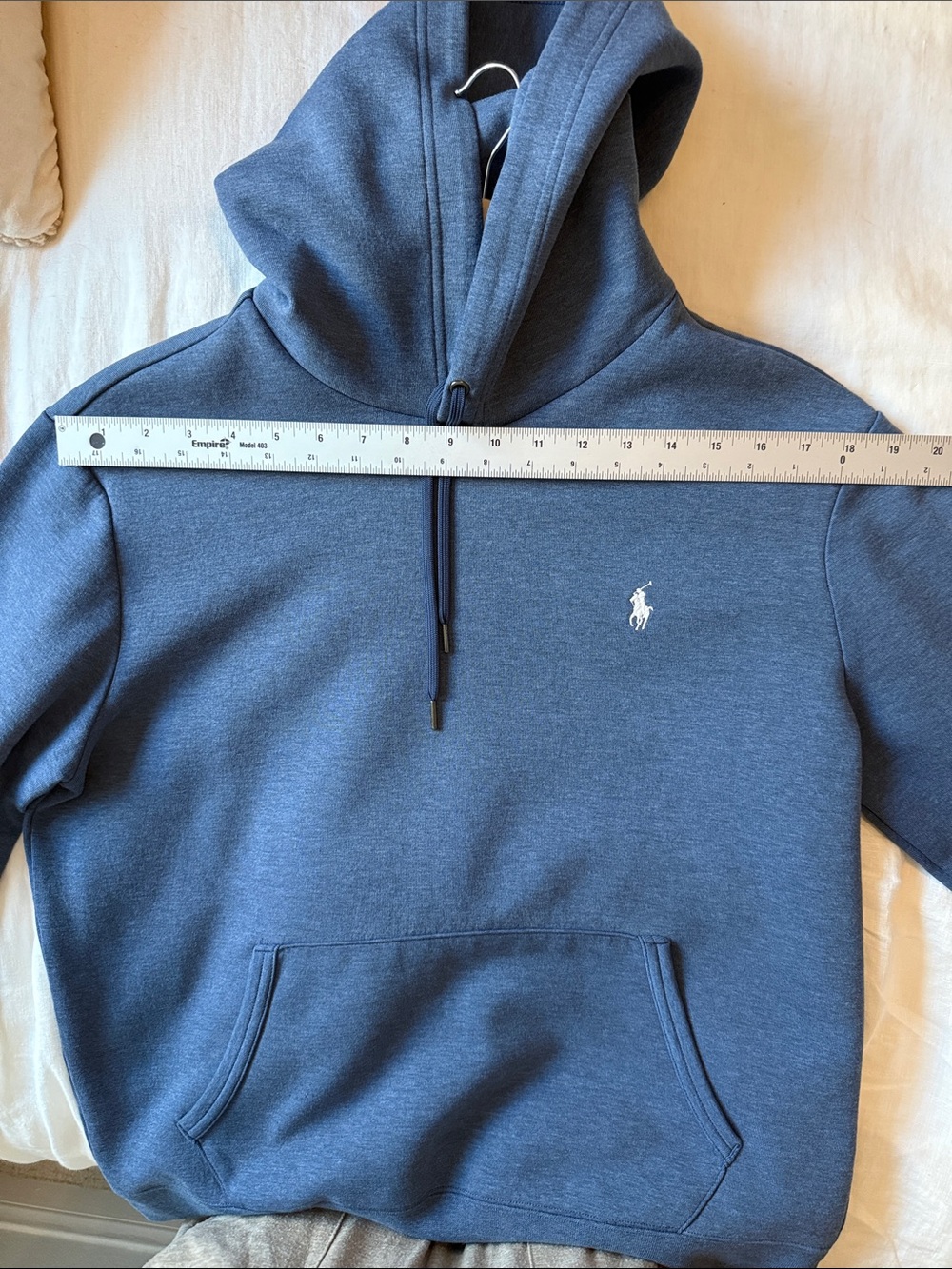 Polo Ralph Lauren Blue Pullover Hoodie Sweatshirt Men’s Large Preppy Casual - Picture 8 of 9